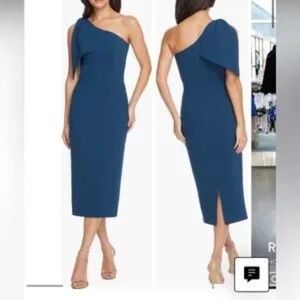 Dress The Population Tiffany One Shoulder Midi Dress size Large